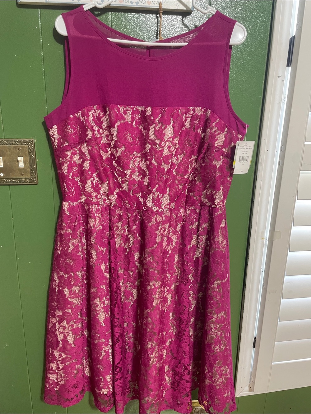 Dotti Fuchsia Pink Lace A-Line Dress